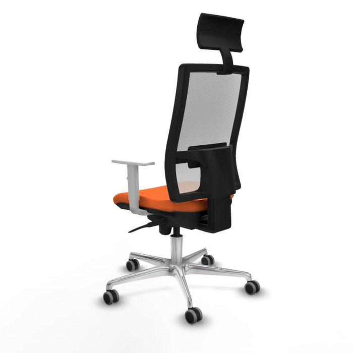 PIQUERAS Y CRESPO Silla de oficina Horna con mecanismo Sincro, Naranja y Blanco PIQUERAS Y CRESPO Silla de oficina Horna con mecanismo Sincro, Naranja y Blanco