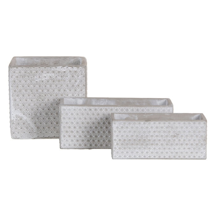 Macetero Cemento Decoración 17 X 17 X 17 cm (Set de 2)