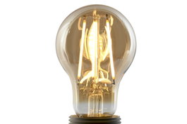 DKD Home Decor Bombilla LED Cristal Ahumada Ámbar 650 Lumens E27