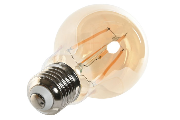 DKD Home Decor Bombilla LED Cristal Ahumada Ámbar 650 Lumens E27