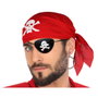 Set Pirata Rojo 3 Piezas - Pañuelo, Parche y Pendiente para Disfraces de Adulto
