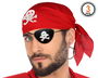 Set Pirata Rojo 3 Piezas - Pañuelo, Parche y Pendiente para Disfraces de Adulto