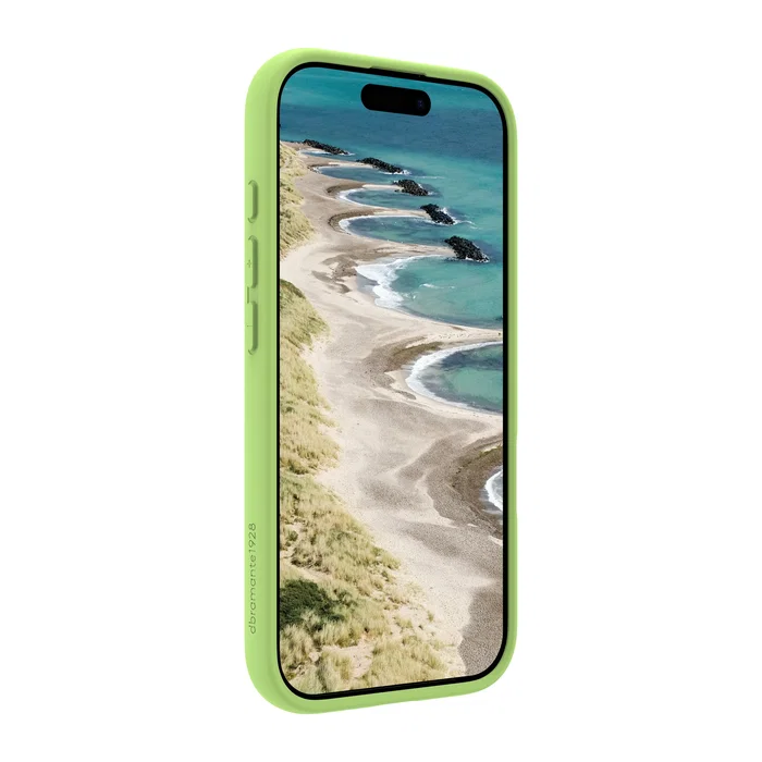 Apple iPhone 17 - Funda Grenen MS, Verde Pálido, Plástico Reciclado, Resistente a Impactos y Polvo, Carga Inalámbrica