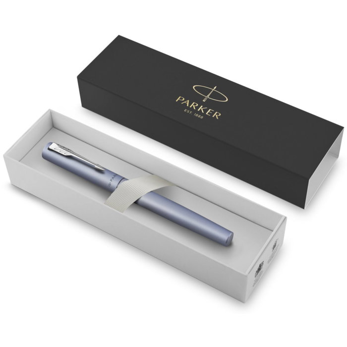 PARKER Roller Vector XL Azul Plata Punta Fina PARKER Roller Vector XL Azul Plata Punta Fina