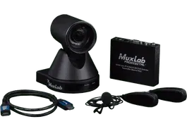 MUXLAB 500791 Kit Streaming Cámara PTZ HDMI/IP con Transmisor, Micrófono Inalámbrico y Cable HDMI