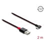 DeLOCK Cable USB 2.0 de Tipo-A a Tipo-C Angular 2 m Negro/Rojo