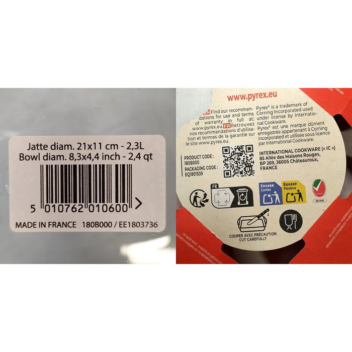 Ô Cuisine Bol de mezclas de vidrio 2L