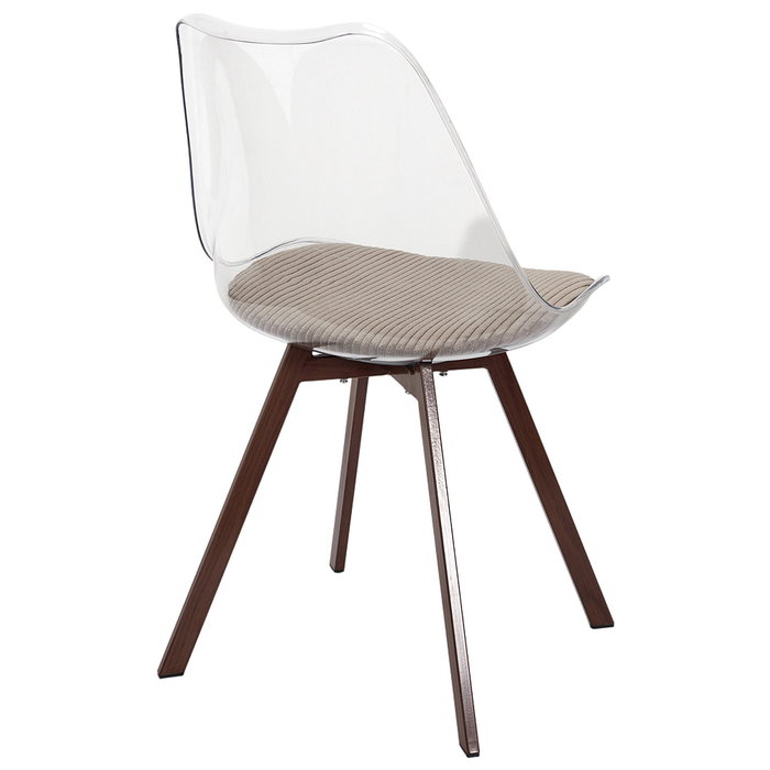 Home Deco Factory Silla Tra. Con Cojín Scott Taupé Plástico