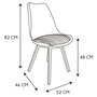Home Deco Factory Silla Tra con Cojín Scott Taupé - Silla con Patas de Hierro y Asiento en PET/Poliéster, 82x52x46 cm
