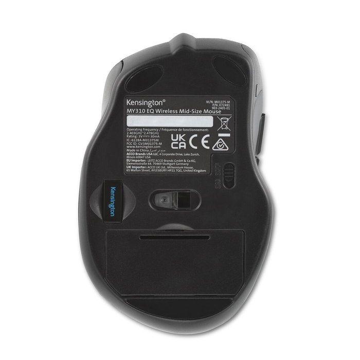 Kensington MY310 EQ Ratón Inalámbrico Óptico Ergonómico Negro Kensington MY310 EQ Ratón Inalámbrico Óptico Ergonómico Negro