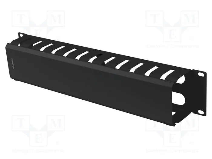 Lanberg Organizador de cables 2U 19 pulg. con tapa tipo A negro