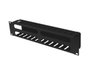 Lanberg Organizador de cables 2U 19 pulg. con tapa tipo A negro