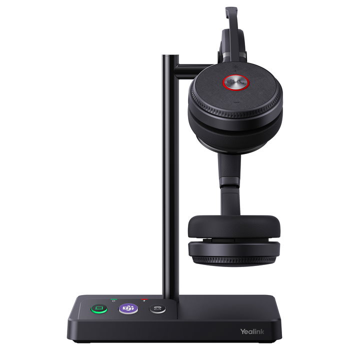 Yealink WH62 Dual Teams Auriculares Inalámbricos DECT para Oficina y Centro de Llamadas, Color Negro