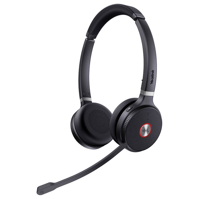 Yealink WH62 Dual Teams Auriculares Inalámbricos DECT para Oficina y Centro de Llamadas, Color Negro