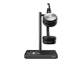 Yealink Headset WH62DT Auricular con micrófono, USB-C, conectividad dual Bluetooth 5.1 y 2.4 GHz, cancelación de ruido, hasta 46 horas de autonomía, Negro