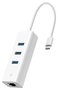 TP-Link UE330C Adaptador de Red Ethernet USB 3.0 USB-C Gigabit 1000 Mbit/s 3 Puertos Blanco