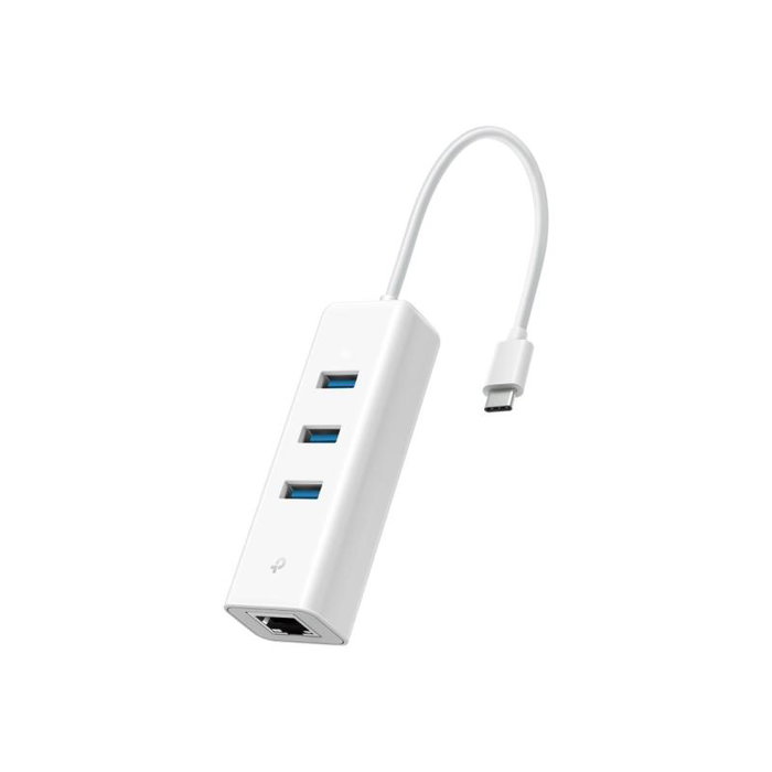 TP-Link UE330C Hub USB-C con 3 Puertos USB 3.0 y Gigabit Ethernet Blanco