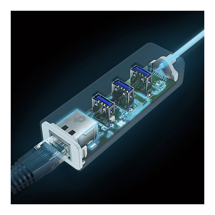 TP-Link UE330C Hub USB-C con 3 Puertos USB 3.0 y Gigabit Ethernet Blanco TP-Link UE330C Hub USB-C con 3 Puertos USB 3.0 y Gigabit Ethernet Blanco