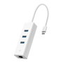 TP-Link UE330C Hub USB-C con 3 Puertos USB 3.0 y Gigabit Ethernet Blanco