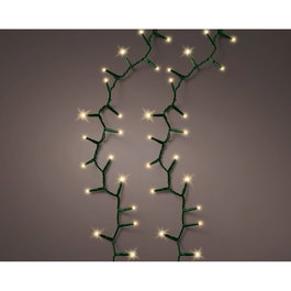 Lumineo - Guirnalda LED Multifunción 750 LEDs Oro Suave, 21 m, 8 Funciones con Memoria, IP44 para Exterior, Cable Verde 5 m