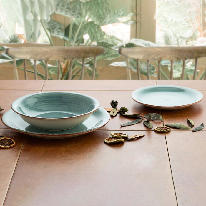 Quid Plato Llano Cerámico Vita Aqua Turquesa 27 cm Quid Plato Llano Cerámico Vita Aqua Turquesa 27 cm