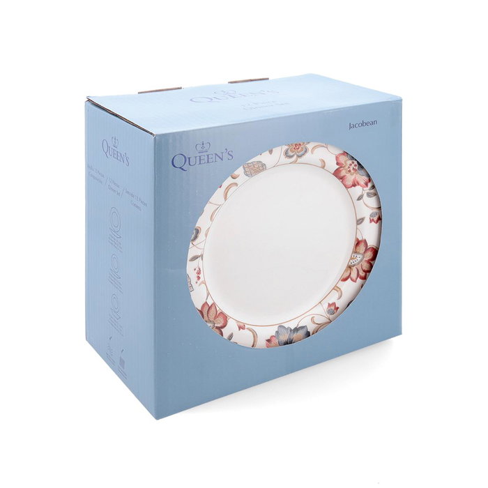 Vajilla Cerámica Jacobean Queen's 12 Piezas - 4 Personas