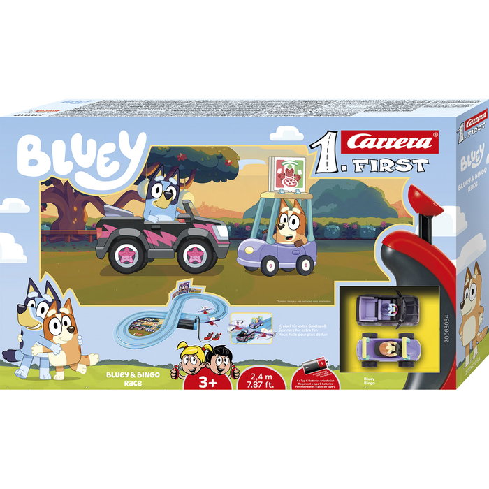 Carrera First Bluey y Bingo 2/63054 - Circuito de coches de 2,4 metros para niños +3 años