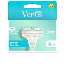Gillette Venus Smooth Sensitive Cargador 4 Recambios Cuchillas Depilacion Mujer