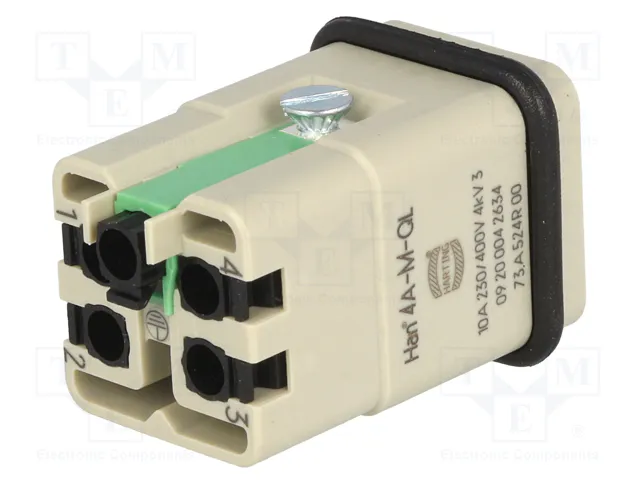 HARTING Han 4A - Plantilla de contacto macho Quick Lock