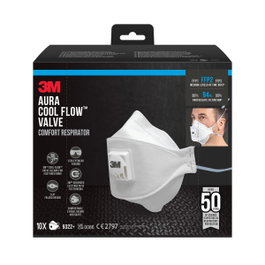 3M Mascarilla de partículas FFP2 9322-10 con válvula, pack de 10 unidades