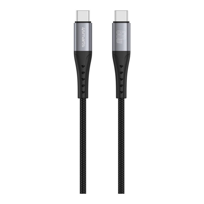 4smarts Cable USB-C PrimeCord 1.5 m 60W Negro, Carga Rápida Power Delivery, Nylon 4smarts Cable USB-C PrimeCord 1.5 m 60W Negro, Carga Rápida Power Delivery, Nylon