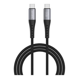 4smarts Cable USB-C PrimeCord 1.5 m 60W Negro, Carga Rápida Power Delivery, Nylon