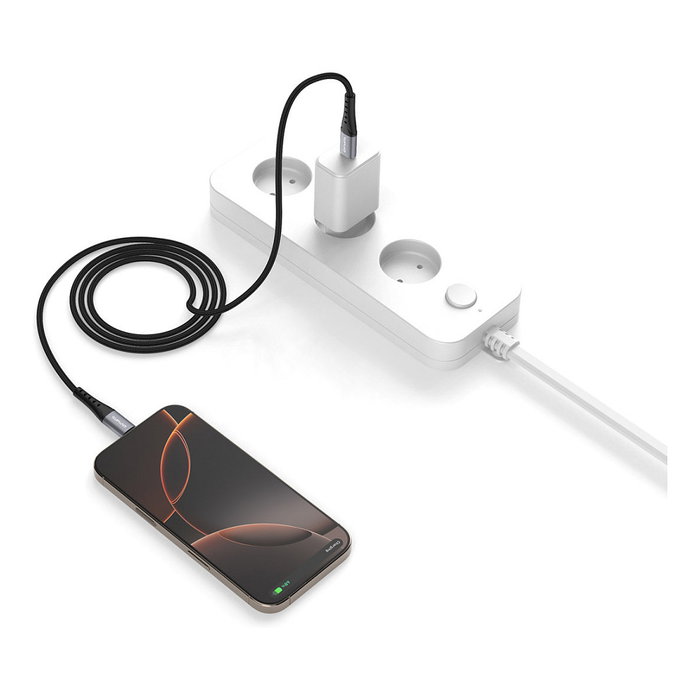4smarts Cable USB-C PrimeCord 1.5 m 60W Negro, Carga Rápida Power Delivery, Nylon 4smarts Cable USB-C PrimeCord 1.5 m 60W Negro, Carga Rápida Power Delivery, Nylon