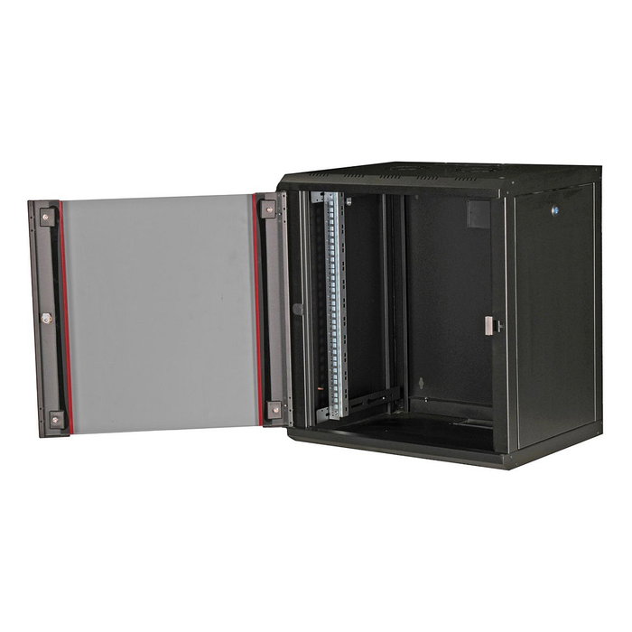 ROLINE 26.21.0174 Bastidor de Pared Rack 19" 12U Negro 600x450 mm Profundidad con Puerta de Vidrio y Rieles