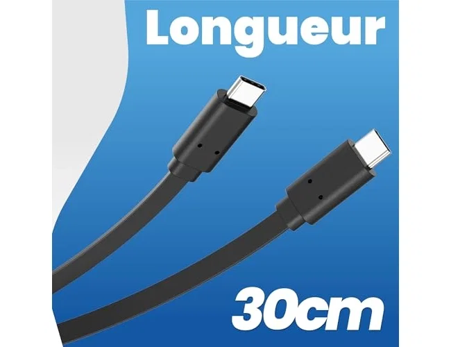Tnb Cable USB-C a USB-C Plano 30 cm Negro Tnb Cable USB-C a USB-C Plano 30 cm Negro