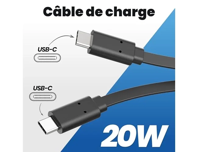 Tnb Cable USB-C a USB-C Plano 30 cm Negro Tnb Cable USB-C a USB-C Plano 30 cm Negro