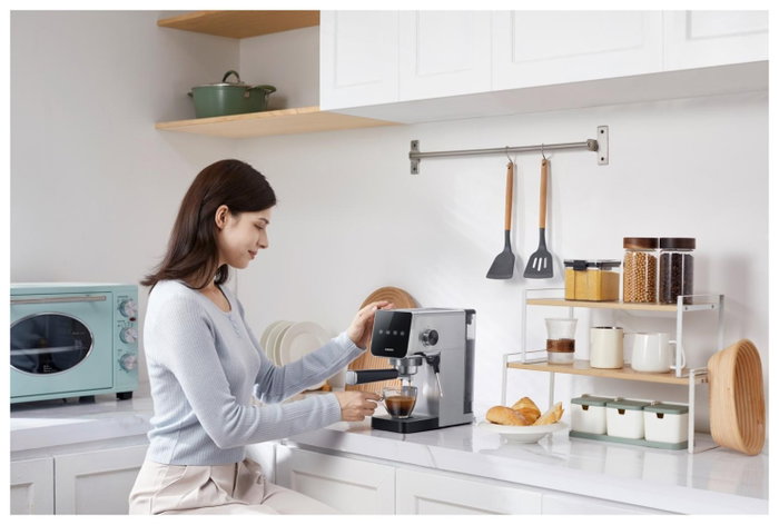 Xiaomi Máquina de Café Espresso Semiautomática Plateada 20 bares 900 ml