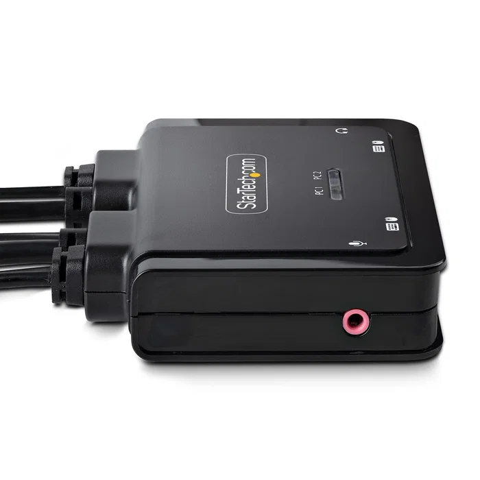 StarTech C2-D46-UAC-CBL-KVM - Interruptor KVM de 2 Puertos con Cables Integrados para USB-A y USB-C, DisplayPort 4K 60Hz, 5120x1440, Negro StarTech C2-D46-UAC-CBL-KVM - Interruptor KVM de 2 Puertos con Cables Integrados para USB-A y USB-C, DisplayPort 4K 60Hz, 5120x1440, Negro