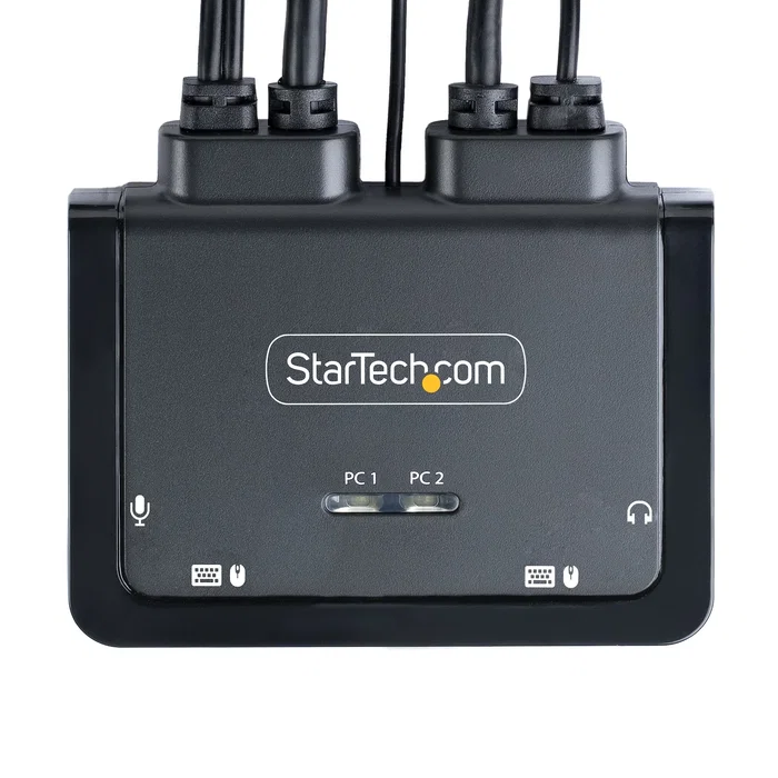 StarTech C2-D46-UAC-CBL-KVM - Interruptor KVM de 2 Puertos con Cables Integrados para USB-A y USB-C, DisplayPort 4K 60Hz, 5120x1440, Negro StarTech C2-D46-UAC-CBL-KVM - Interruptor KVM de 2 Puertos con Cables Integrados para USB-A y USB-C, DisplayPort 4K 60Hz, 5120x1440, Negro