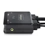 StarTech C2-D46-UAC-CBL-KVM - Interruptor KVM de 2 Puertos con Cables Integrados para USB-A y USB-C, DisplayPort 4K 60Hz, 5120x1440, Negro