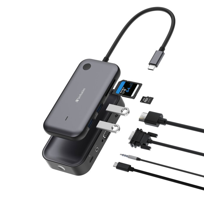 Verbatim Share My Screen Adaptador de pantalla inalámbrica USB-C con Hub 1080p Verbatim Share My Screen Adaptador de pantalla inalámbrica USB-C con Hub 1080p