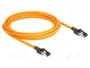 DeLOCK Cable de red RJ45 Cat.6a S/FTP con función Self Tracing USB Type-C™ 3 m Naranja