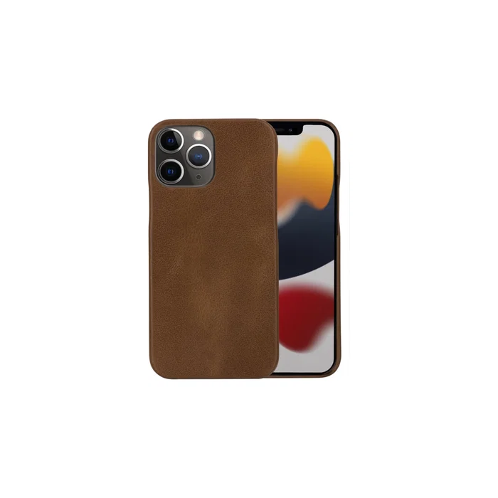 Dbramante1928 Lynge - Funda cartera de cuero bronceado para Apple iPhone 12 y 12 Pro, 15.5 cm (6.1"), con cierre magnético y bolsillo para tarjetas