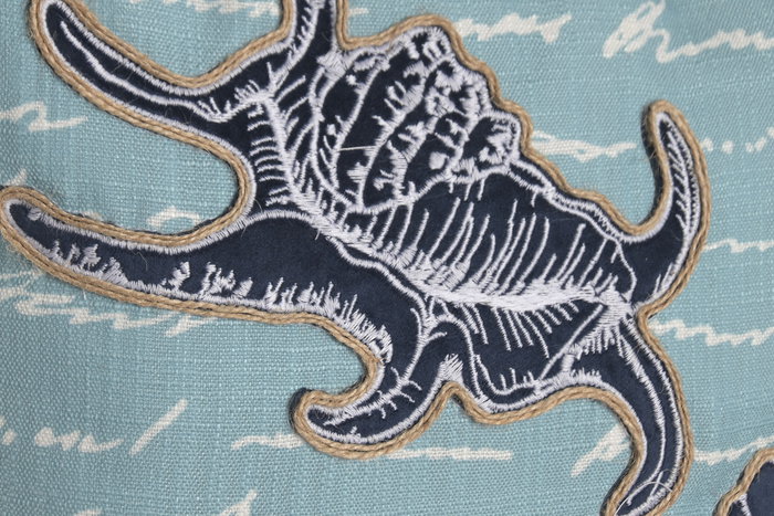 DKD Home Decor Cojin Mediterraneo Azul Natural 10 x 45 x 45 cm (2 Unidades)