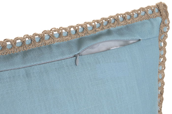 DKD Home Decor Cojin Mediterraneo Azul Natural 10 x 45 x 45 cm (2 Unidades)