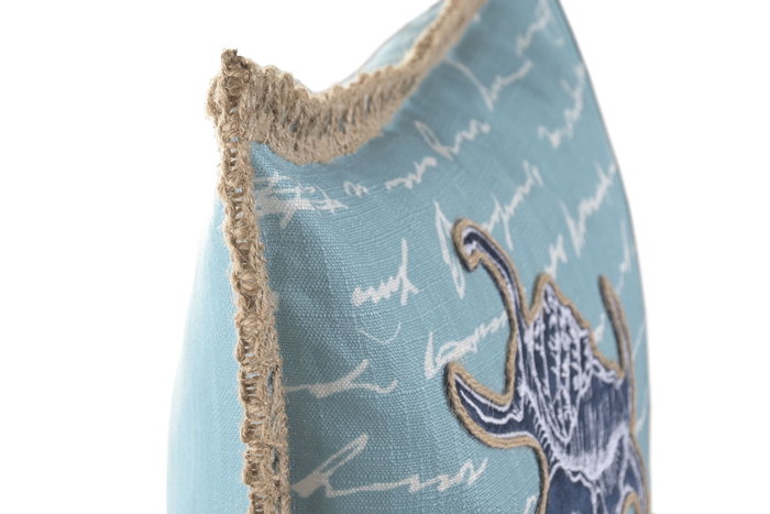 DKD Home Decor Cojin Mediterraneo Azul Natural 10 x 45 x 45 cm (2 Unidades)