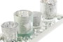 DKD Home Decor Portavela Set de 5, Plateado, 14 x 52 x 37 cm
