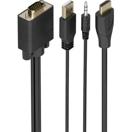 Aisens A122-1013 Cable Conversor HDMI a SVGA con Audio - HDMI Macho a VGA/D-Sub + Jack 3.5mm + USB para Alimentación - 1m Negro - Plug & Play - Resolución hasta 1600x1200 y 1080p Aisens A122-1013 Cable Conversor HDMI a SVGA con Audio - HDMI Macho a VGA/D-Sub + Jack 3.5mm + USB para Alimentación - 1m Negro - Plug & Play - Resolución hasta 1600x1200 y 1080p