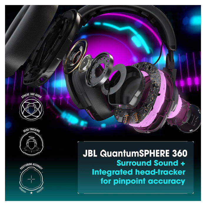 JBL Quantum One Auriculares Gaming Diadema Alámbricos Over-Ear, Negro, con Micrófono Boom Extraíble y Cancelación de Ruido, 20-20000 Hz