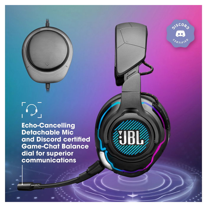 JBL Quantum One Auriculares Gaming Diadema Alámbricos Over-Ear, Negro, con Micrófono Boom Extraíble y Cancelación de Ruido, 20-20000 Hz